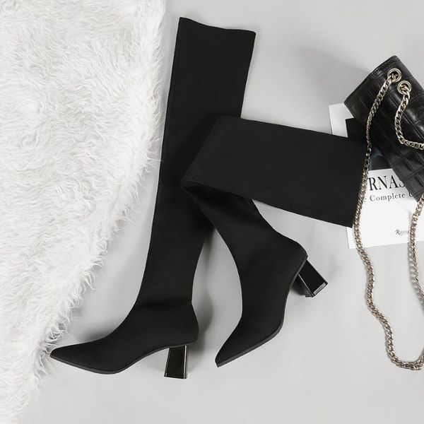 fashion pointed toe women logn boots slim stretch suede/ chunky high heels women boots over the knee autumn black boot
fashion pointed toe women logn boots slim stretch suede/ chunky high heels women boots over the knee autumn black boot