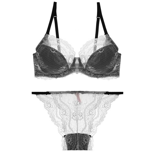 jigerjoger half cups padded wired lace underwear set transparent thin mesh gauze lace embroidery bra bottom briefs set, White;black
jigerjoger half cups padded wired lace underwear set transparent thin mesh gauze lace embroidery bra bottom briefs set, White;black