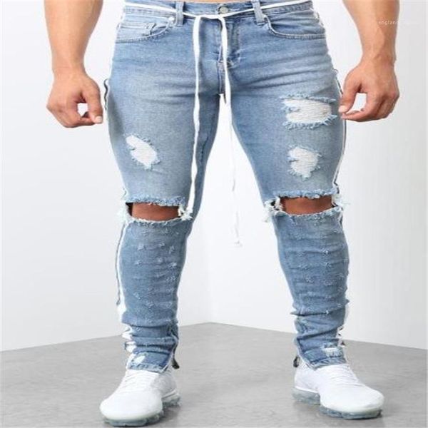 мужская весна дыры дизайнер джинсы весна полосатый ripped zipper байкер жан pants, Blue
мужская весна дыры дизайнер джинсы весна полосатый ripped zipper байкер жан pants, Blue