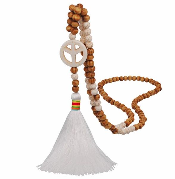 handmade wooden bead ethnic style sweater chain female long white line tassel necklace turquoise and flat standard pendant wy1580, Silver
handmade wooden bead ethnic style sweater chain female long white line tassel necklace turquoise and flat standard pendant wy1580, Silver