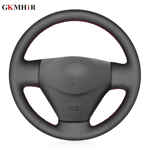 black pu artificial leather car steering wheel cover for getz (facelift) 2005-2011 accent 2006-2011 kia rio rio5