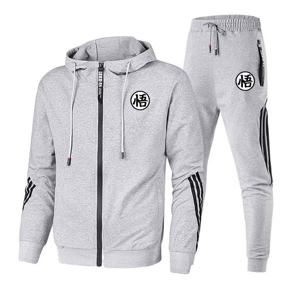 2020 men's fashion sportswear spring and autumn fashion sports shirt + sweatpants sportswear set men's new striped slim sportswear, Gray
2020 men's fashion sportswear spring and autumn fashion sports shirt + sweatpants sportswear set men's new striped slim sportswear, Gray