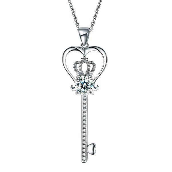 exquisite women pendant necklaces love heart crown key 925 sterling silver pendant necklace created diamond jewelry 1.25 ct
exquisite women pendant necklaces love heart crown key 925 sterling silver pendant necklace created diamond jewelry 1.25 ct