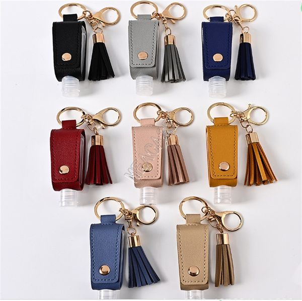 30ml hand sanitizer bottle and tassel leather sleeve cover cases 2 piece set key holder ring keychains bags pendants students keychain d9110, Blue
30ml hand sanitizer bottle and tassel leather sleeve cover cases 2 piece set key holder ring keychains bags pendants students keychain d9110, Blue