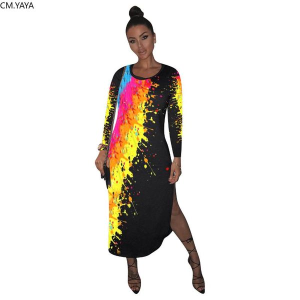cm.yaya autumn women painted galaxy print long sleeve o-neck side split midi maxi dress streetwear club party long dresses, Black;gray
cm.yaya autumn women painted galaxy print long sleeve o-neck side split midi maxi dress streetwear club party long dresses, Black;gray