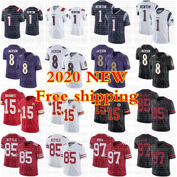 2020 new jerseys 1 cam newton 8 lamar jackson 15 patrick mahomes 85 george kittle 97 nick bosa 49 jersey, Black;red
2020 new jerseys 1 cam newton 8 lamar jackson 15 patrick mahomes 85 george kittle 97 nick bosa 49 jersey, Black;red