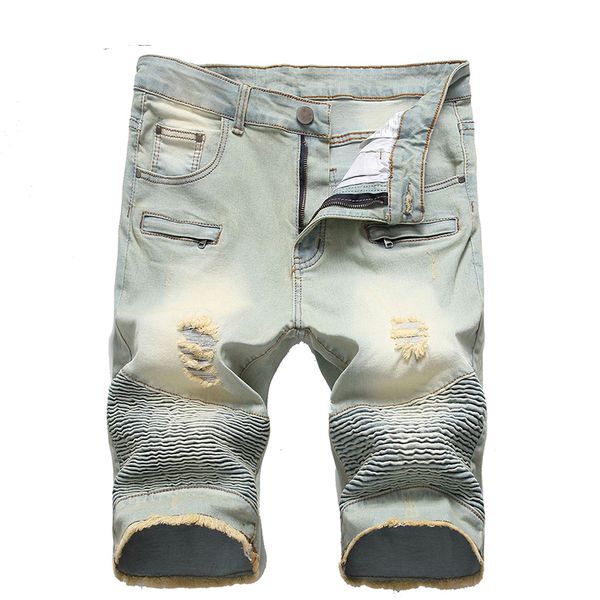 men's jeans pleated torn motorcycle denim shorts for men multi-zipper plus size 28-42 fashion, Blue
men's jeans pleated torn motorcycle denim shorts for men multi-zipper plus size 28-42 fashion, Blue