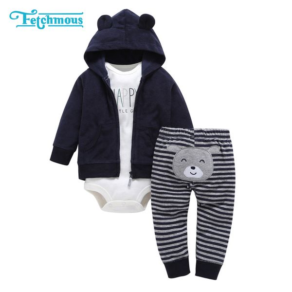3pcs baby bodysuits+coat+pant cotton baby boy clothes full sleeve girl clothes winter hooded zipper clothing sets, White
3pcs baby bodysuits+coat+pant cotton baby boy clothes full sleeve girl clothes winter hooded zipper clothing sets, White