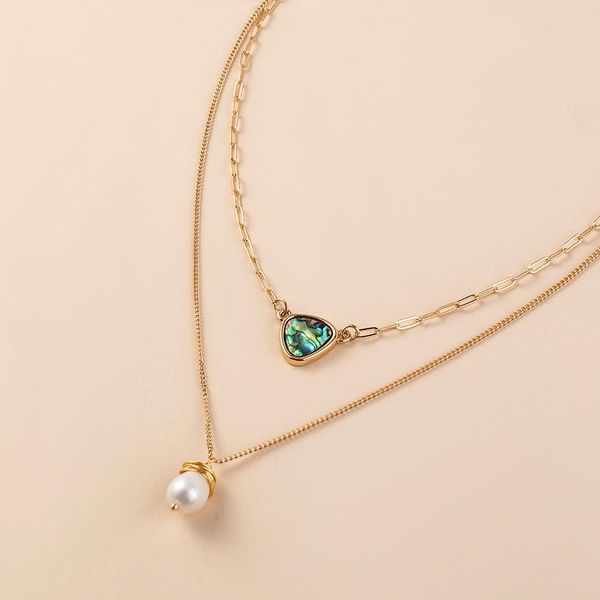 european and american natural color abalone shell triangle pendant personality wild natural freshwater pearl necklace jewelry gift, Silver
european and american natural color abalone shell triangle pendant personality wild natural freshwater pearl necklace jewelry gift, Silver