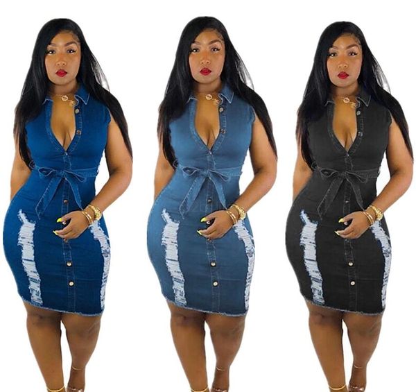 designer women washed jean dresses v-neck skinny sleeveless dress women club holes denim bodycon dresses female clothes0063, Black;gray
designer women washed jean dresses v-neck skinny sleeveless dress women club holes denim bodycon dresses female clothes0063, Black;gray