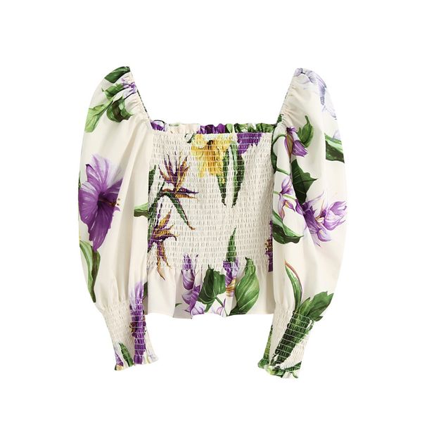 women's blouses & shirts blsqr women sweet floral print ruffled crop fashion puff sleeve elastic female square collar chic, White
women's blouses & shirts blsqr women sweet floral print ruffled crop fashion puff sleeve elastic female square collar chic, White