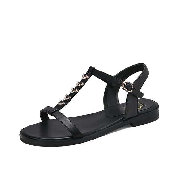 size 34-43 new women sandals flat summer female casual shoes genuine leather sandals black white color
size 34-43 new women sandals flat summer female casual shoes genuine leather sandals black white color