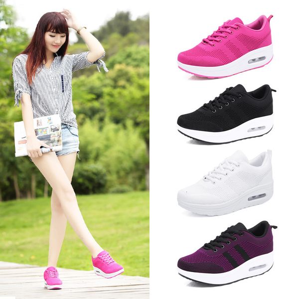 women casual shoes breathable outdoor lace up thick bottom shoes for women mesh sneakers ladies platform wedges shoes, Black
women casual shoes breathable outdoor lace up thick bottom shoes for women mesh sneakers ladies platform wedges shoes, Black