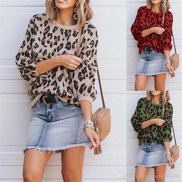 designer leopard printed sweaters fashion pullover loose luxury womens sweater, White;black
designer leopard printed sweaters fashion pullover loose luxury womens sweater, White;black