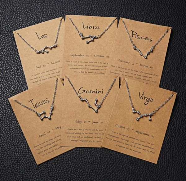 12 constellation zodiac necklace horoscope sign zircon jewelry star galaxy libra astrology women necklace gift with card gd675, Golden;silver
12 constellation zodiac necklace horoscope sign zircon jewelry star galaxy libra astrology women necklace gift with card gd675, Golden;silver