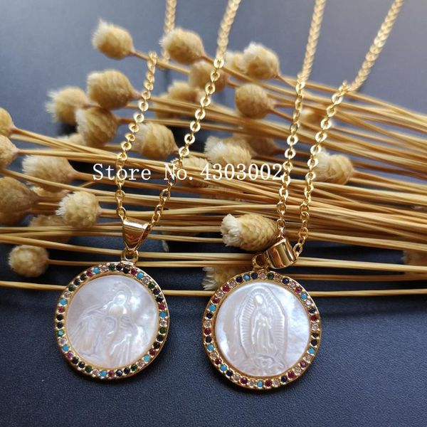 18mm natural virgin of guadalupe & grace mother pearl shell necklace colored cz madonna pearl shell necklace for gift, Silver
18mm natural virgin of guadalupe & grace mother pearl shell necklace colored cz madonna pearl shell necklace for gift, Silver