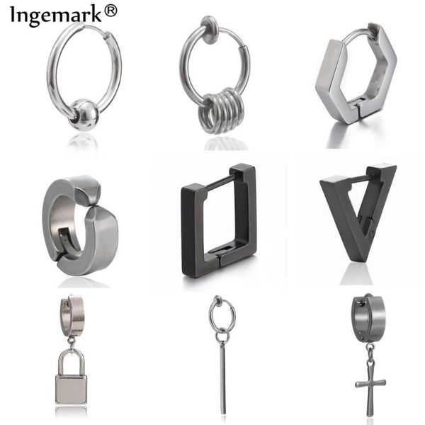 hoop & huggie black multiple styles stainless steel titanium earrings for men and women punk boho gothic street hip hop ear jewelry, Golden;silver
hoop & huggie black multiple styles stainless steel titanium earrings for men and women punk boho gothic street hip hop ear jewelry, Golden;silver