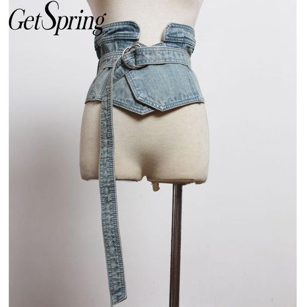getspring women cummerbund retro denim waist belt ultra wide jean waistband denim corset fashion bandage elastic waistband 2020, Black;brown
getspring women cummerbund retro denim waist belt ultra wide jean waistband denim corset fashion bandage elastic waistband 2020, Black;brown