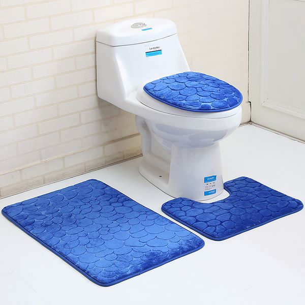 3pcs/2pcs set bathroom non-slip pedestal rug + lid toilet cover + bath mat 
3pcs/2pcs set bathroom non-slip pedestal rug + lid toilet cover + bath mat