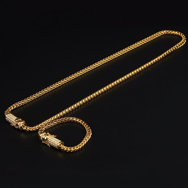 Mens Stainless Steel Franco Cuban Box Chain Necklace Bracelet Set Iced out Rhinestone Mens Hip Hop Necklace Jewelry Set
Mens Stainless Steel Franco Cuban Box Chain Necklace Bracelet Set Iced out Rhinestone Mens Hip Hop Necklace Jewelry Set