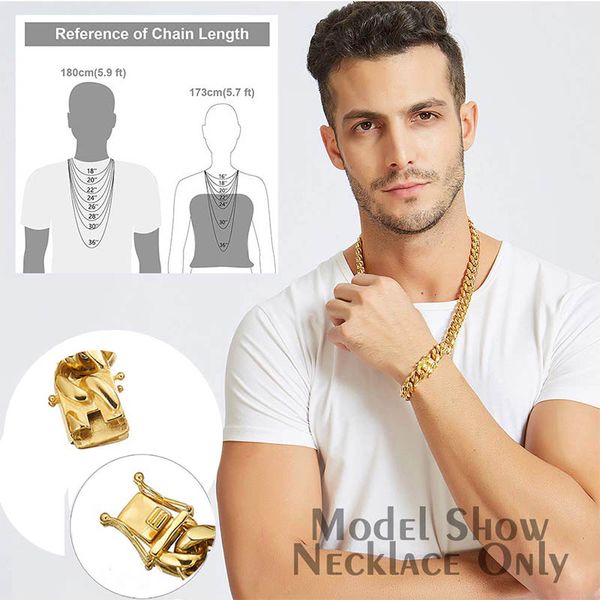 neck chains for men men's chain cuban link chain male necklaces stainless steel big long gold necklace chunky male accesories, Silver
neck chains for men men's chain cuban link chain male necklaces stainless steel big long gold necklace chunky male accesories, Silver