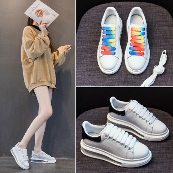 thick bottom air cushion small white shoes women 2020 new spring increased color laces leather fashion korean casual women's sho, Black
thick bottom air cushion small white shoes women 2020 new spring increased color laces leather fashion korean casual women's sho, Black