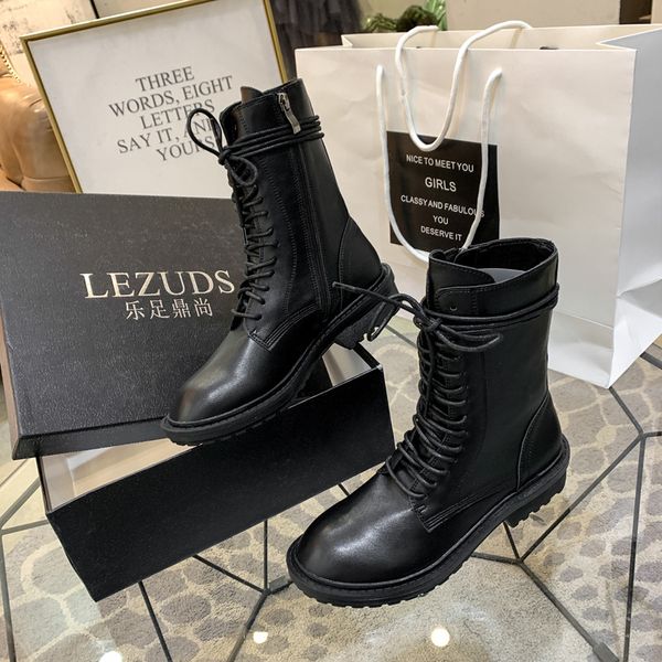 street motorcycle riding boots women cross-tied&zipper black leather mid-calf botas mujer chunky heels knight botines round toe
street motorcycle riding boots women cross-tied&zipper black leather mid-calf botas mujer chunky heels knight botines round toe