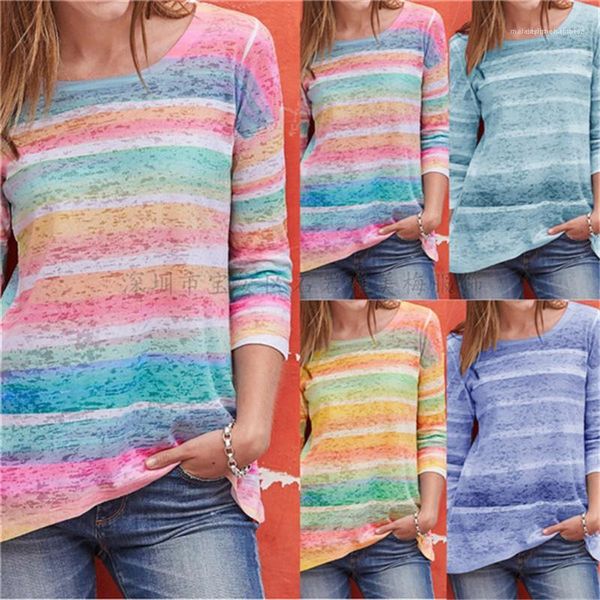 o neck contrast color summer ladies loose tee womens designer colorful striped tshirts fashion long sleeve womens, White
o neck contrast color summer ladies loose tee womens designer colorful striped tshirts fashion long sleeve womens, White