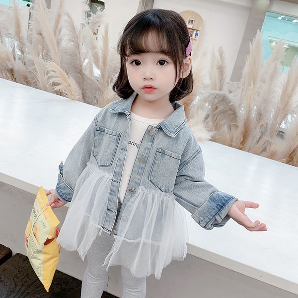 small children's short gauze cowboy coat fashion little girl long sleeve lapel denim jacket toddler kids casual jackets clothes, Blue;gray
small children's short gauze cowboy coat fashion little girl long sleeve lapel denim jacket toddler kids casual jackets clothes, Blue;gray