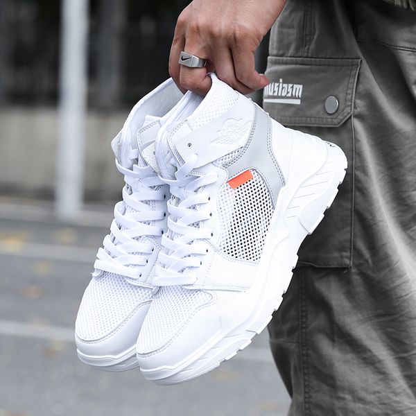 summer mesh shoes men casual ankle lace-up trainers couple high-loafers shoes men platform breathable, Black
summer mesh shoes men casual ankle lace-up trainers couple high-loafers shoes men platform breathable, Black
