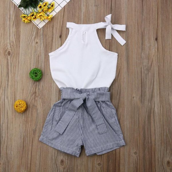 clothing sets 2-7y toddler girls set sleeveless solid +striped shorts 2pcs kids baby girl summer clothes, White
clothing sets 2-7y toddler girls set sleeveless solid +striped shorts 2pcs kids baby girl summer clothes, White