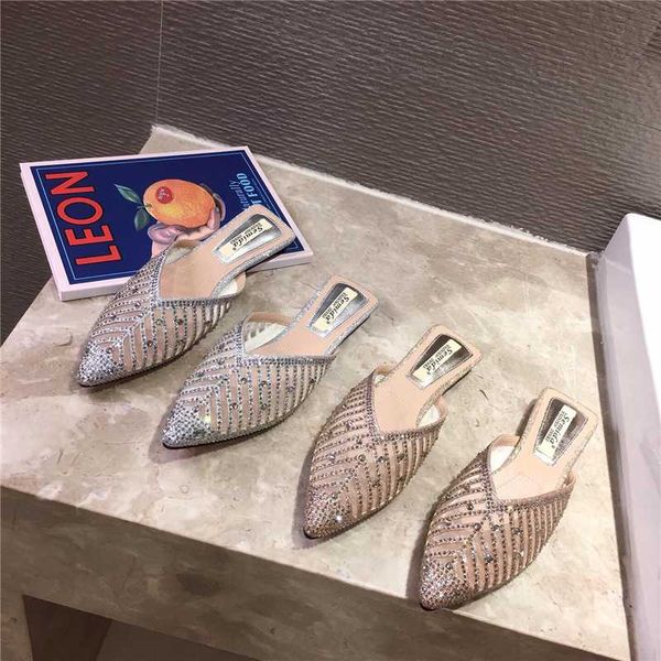 fashion women slippers elegant flats pointed toe outdoor slides mules shoes casual crystal slippers flip flops silver/gold, Black
fashion women slippers elegant flats pointed toe outdoor slides mules shoes casual crystal slippers flip flops silver/gold, Black