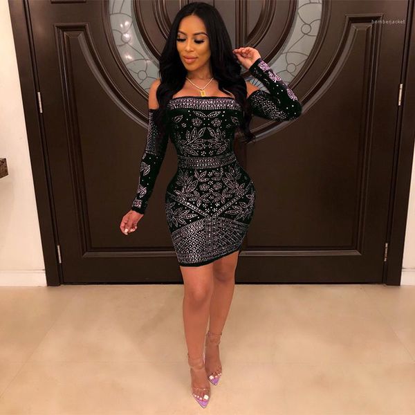 women dresses club slim long sleeve bodycon dresses spring fashion womens party dresses rhinestone slash neck, White;black
women dresses club slim long sleeve bodycon dresses spring fashion womens party dresses rhinestone slash neck, White;black