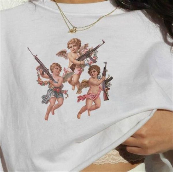 women shirt angel t shirt women baby grunge harajuku aesthetic tshirt ulzzang graphic hip letter hop female t shirt clothes streetwear, White
women shirt angel t shirt women baby grunge harajuku aesthetic tshirt ulzzang graphic hip letter hop female t shirt clothes streetwear, White
