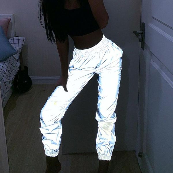 women high waist baggy reflective long pants elastic waist ankle tie trousers women sweatpant flash reflective pants joggers, Black;white
women high waist baggy reflective long pants elastic waist ankle tie trousers women sweatpant flash reflective pants joggers, Black;white