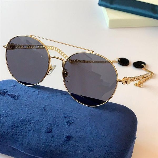 the latest fashion design sunglasses 0725 round metal full frame chainshaped temples uv400 protection
the latest fashion design sunglasses 0725 round metal full frame chainshaped temples uv400 protection