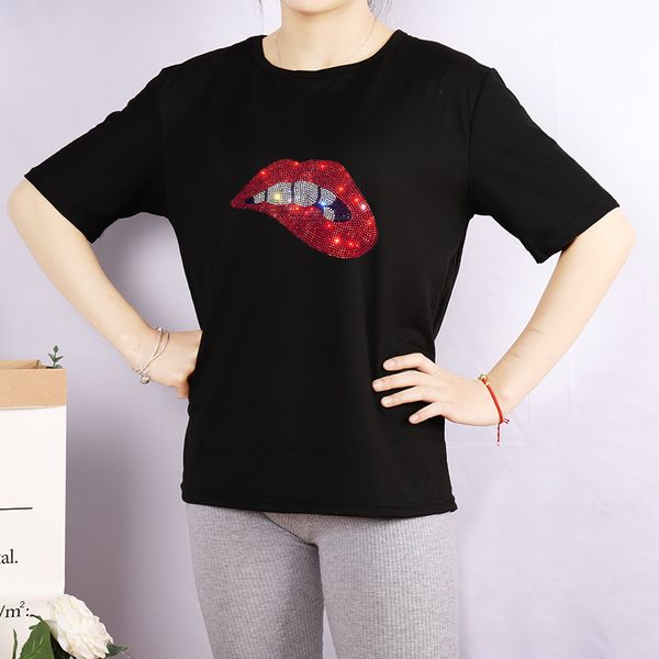 womens diy t-shirts women fashion rhinestone mouth pattern shirts breathable casual women tee customizable plus size m-4xl a756
womens diy t-shirts women fashion rhinestone mouth pattern shirts breathable casual women tee customizable plus size m-4xl a756