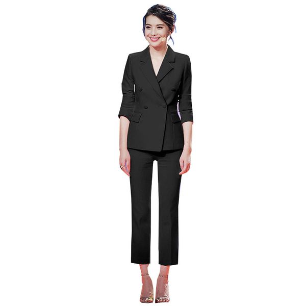 2020 spring korean version women's jacket new spring double-breasted women's blazer suit two sets jacket, White
2020 spring korean version women's jacket new spring double-breasted women's blazer suit two sets jacket, White
