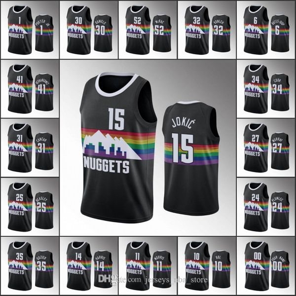 men denver nuggets nikola jokic michael porter jr. jamal murray will barton gary harris nba black custom 2020 jersey, Black;red 
men denver nuggets nikola jokic michael porter jr. jamal murray will barton gary harris nba black custom 2020 jersey, Black;red