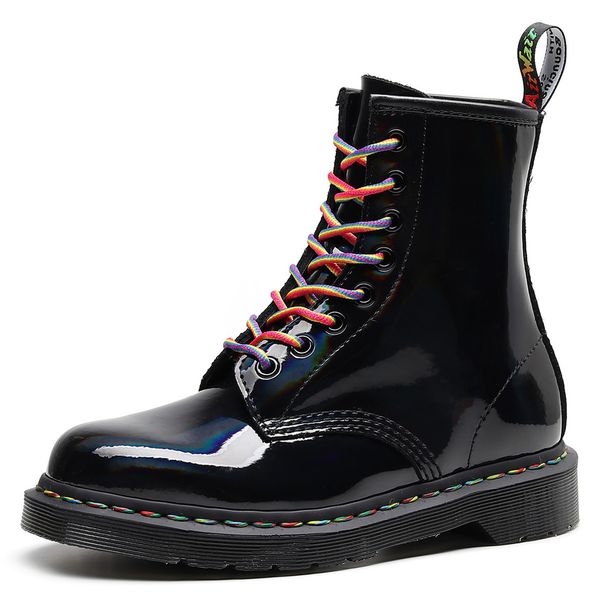 cow leather women boots lace up martin patent leather boot rainbow effect shoes laser look shoes skidproof boots z281, Black
cow leather women boots lace up martin patent leather boot rainbow effect shoes laser look shoes skidproof boots z281, Black