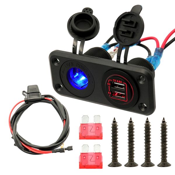 car motorcycle 12v-24v usb charger socket panel for boat / marine / mobile phones, red led lights
car motorcycle 12v-24v usb charger socket panel for boat / marine / mobile phones, red led lights