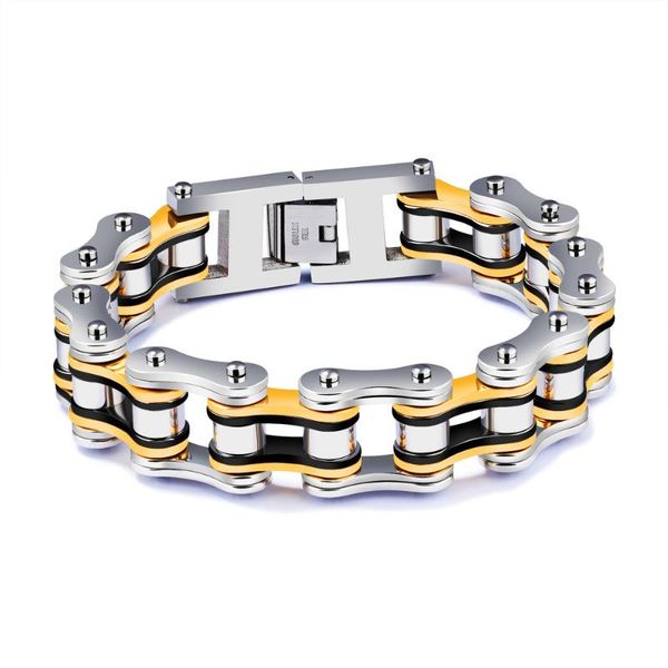 stainless steel bracelet 4 colors men's bicycle chain bracelets for male motorcycle link chain bangles jewelry gift, Black
stainless steel bracelet 4 colors men's bicycle chain bracelets for male motorcycle link chain bangles jewelry gift, Black