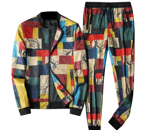 sharp plaid print mens tracksuits 2019 abbigliamento uomo 2 piece set dresy meskie esofman takm luxury fashion mens tracksuit t200507, Gray
sharp plaid print mens tracksuits 2019 abbigliamento uomo 2 piece set dresy meskie esofman takm luxury fashion mens tracksuit t200507, Gray