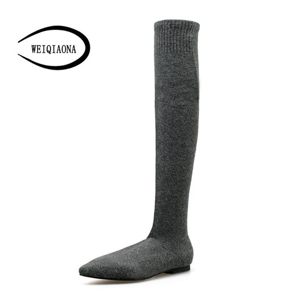 weiqiaona 2020 мода sexy winter stretch fabric женская обувь высокие сапоги низкие каблуки остроконечные toe колено сапоги снегоступы, Black
weiqiaona 2020 мода sexy winter stretch fabric женская обувь высокие сапоги низкие каблуки остроконечные toe колено сапоги снегоступы, Black