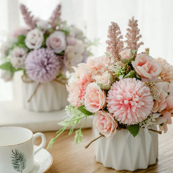 decorative flowers & wreaths peony artificial with pot ceramic rope vase rose fake flower set plant potted bouquet home garden wedding decor
decorative flowers & wreaths peony artificial with pot ceramic rope vase rose fake flower set plant potted bouquet home garden wedding decor