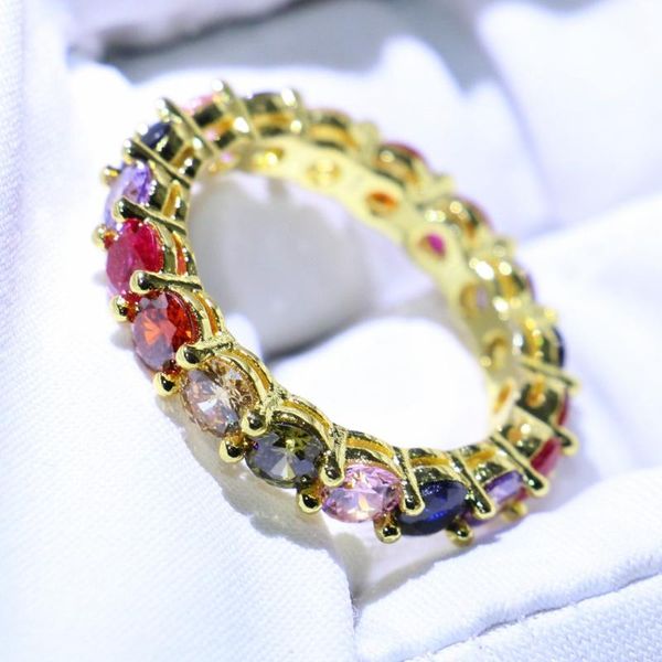 size 5-10 sparkling luxury jewelry 925 sterling silver round cut stack multi color 5a cubic zirconia cz women wedding band ring, Golden;silver
size 5-10 sparkling luxury jewelry 925 sterling silver round cut stack multi color 5a cubic zirconia cz women wedding band ring, Golden;silver