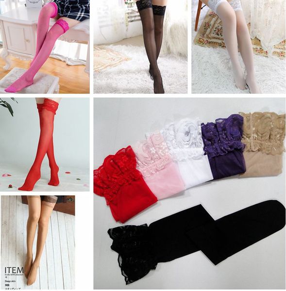 women lace thigh high sheer stockings tight pantyhose non-slip silicone stocking lace lingerie 6 colors kka8017, Pink;yellow
women lace thigh high sheer stockings tight pantyhose non-slip silicone stocking lace lingerie 6 colors kka8017, Pink;yellow
