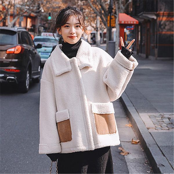 fashion lamb wool short coats women's woolen coat 2020 autumn winter clothing new korean loose thick fur jackets female m77, Black
fashion lamb wool short coats women's woolen coat 2020 autumn winter clothing new korean loose thick fur jackets female m77, Black