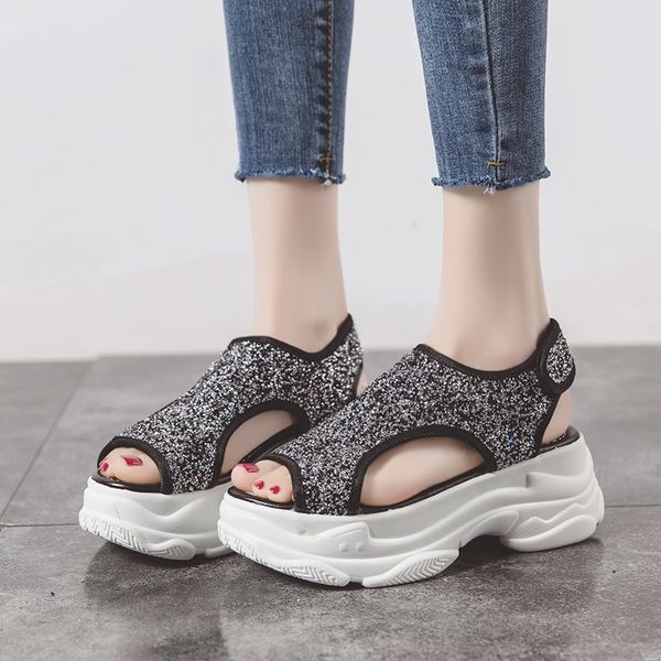 sandals rimocy thick bottom women glitter wedges peep toe hollow out chunky platform sneakers woman casual summer shoes 2021, Black
sandals rimocy thick bottom women glitter wedges peep toe hollow out chunky platform sneakers woman casual summer shoes 2021, Black