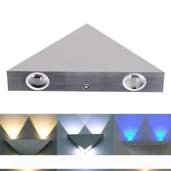3w Led Wall Sconce Lights With Aluminium Aisle Light Bedroom Triangle Shape Decorative Lights,multi-colored Light Optional